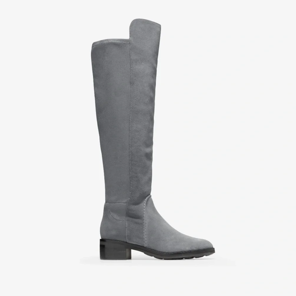 Cole Haan Calgary Water Resistant Suede Over The Knee Boots in Gray Sz 6